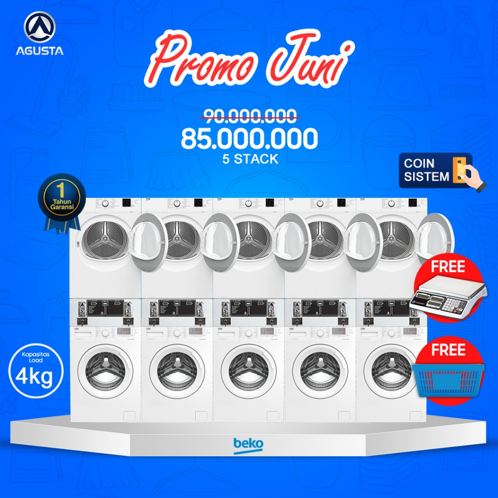 PROMO MESIN LAUNDRY KOIN BEKO 5 STACK