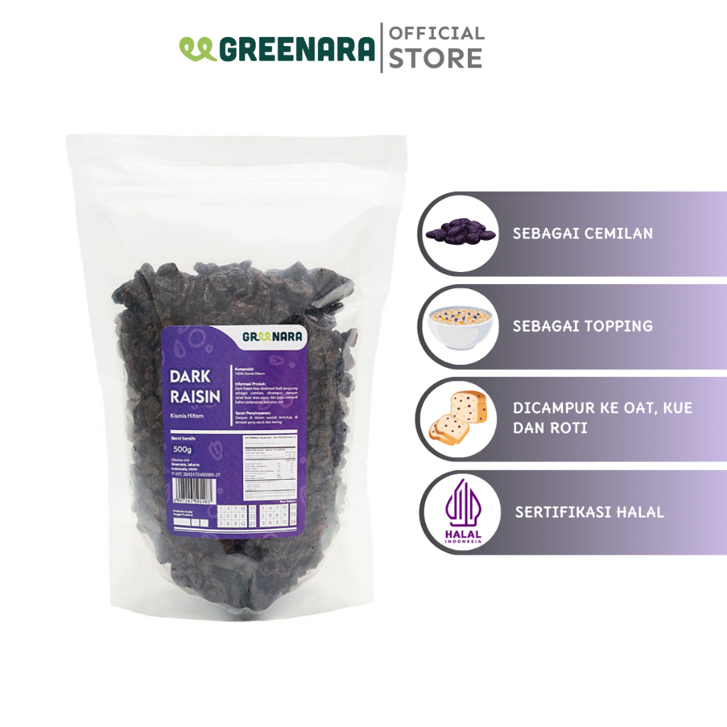 

Greenara - Kismis Hitam USA 500gr / Dark Raisin USA