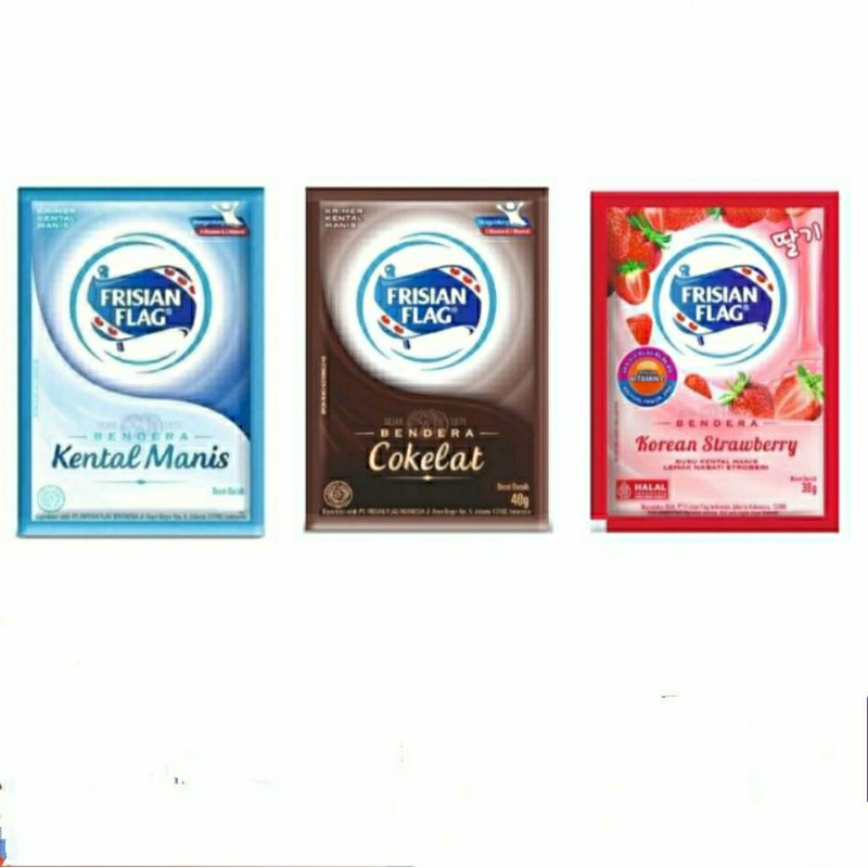 

FRISIAN FLAG SUSU KENTAL MANIS SACHET | SUSU BENDERA SASET PUTIH & COKLAT (6 PCS)