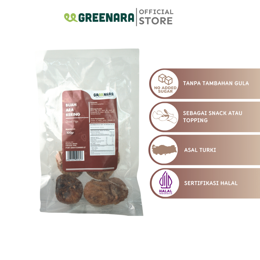 

Greenara - Buah Ara Tin Kering 100gr / Dried Figs