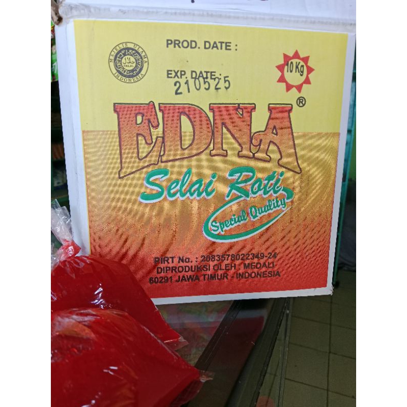 

Selai Serat Isi Roti Strawberry Edna Kiloan Repack 250 Gr