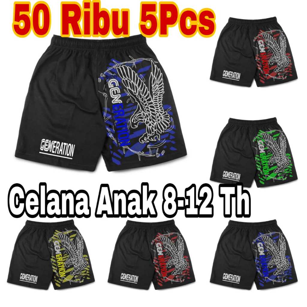 5PCS Celana Pendek Olahraga / Celana Running / Celana Bola Celana Anak 8-12 Tahun