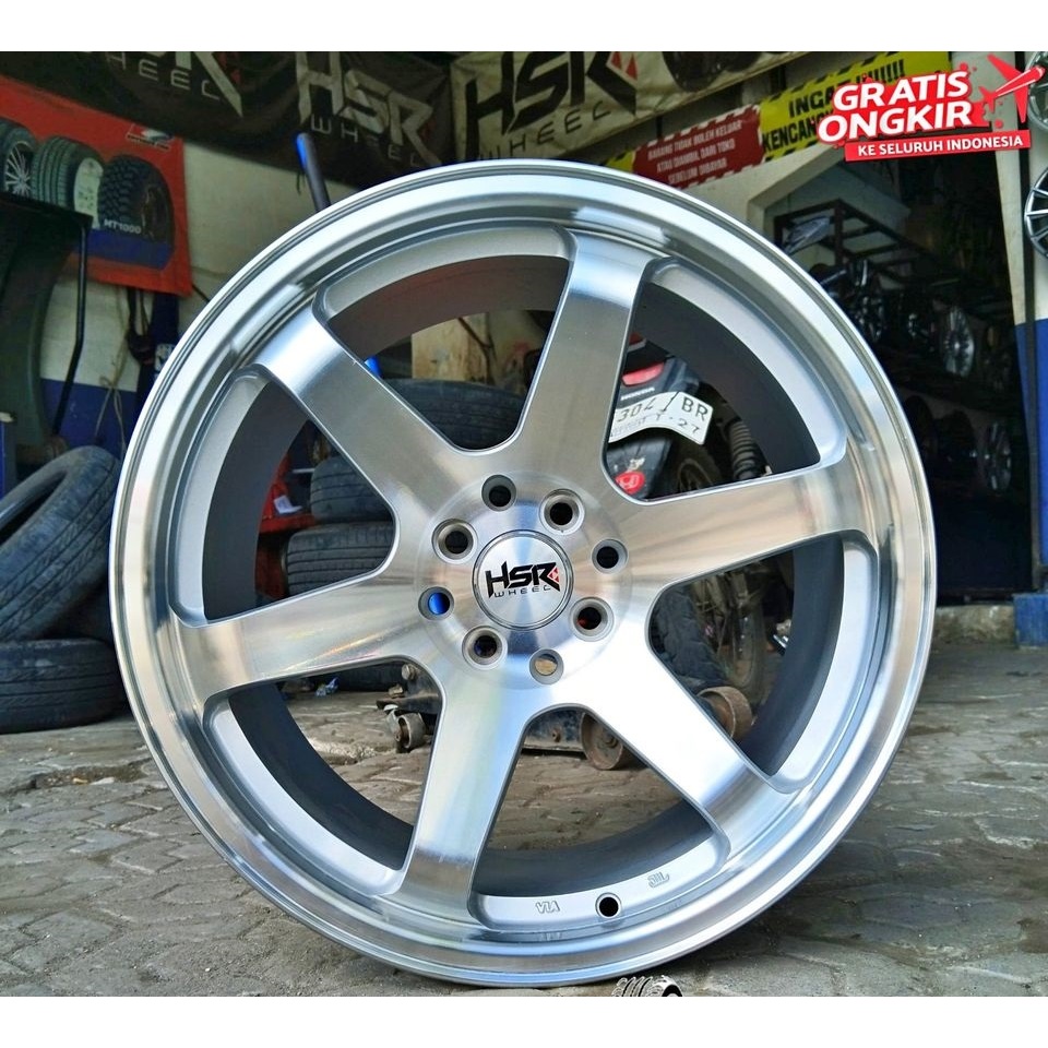 Velg TE37 r17 4x100-114,3 silver pelek HSR Tokyo oshu ring 17 mobil honda city hatchback