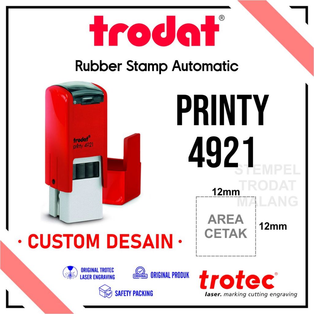 

Stempel Trodat 4921 (12x12 mm) Stempel Warna Otomatis, Original Trodat