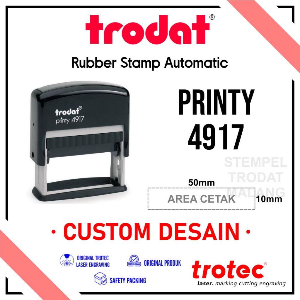 

Stempel Trodat 4917 (50x10 mm) Stempel Warna Otomatis, Original Trodat