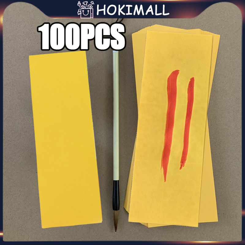 

100 Lembar Kertas Hu Ukuran 7x21 Kuning Polos Kertas Buat Tulis Jimat/Phu Cong/ Kerta Hu Import