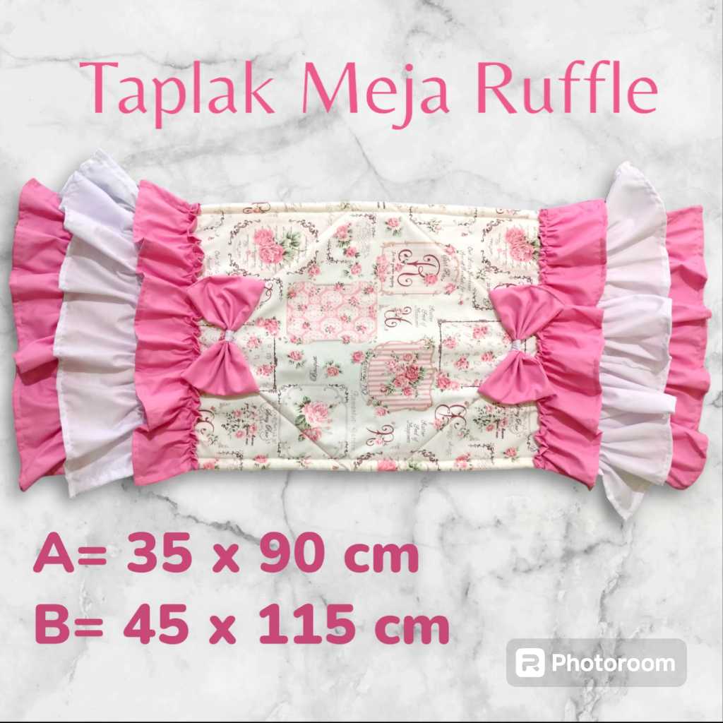Taplak meja ruang tamu / taplak meja rumbai