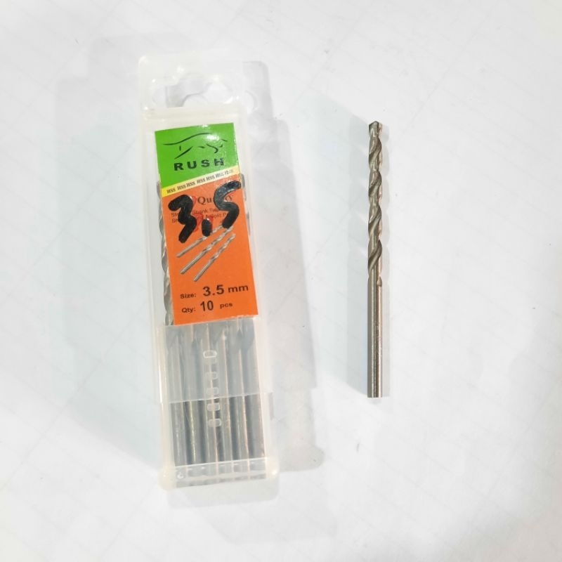 Matabor Besi Kayu 3.5 mm merk Rush / Mata Bor Kayu 3½ mm / Mata bor Besi 3,5 mm Rush