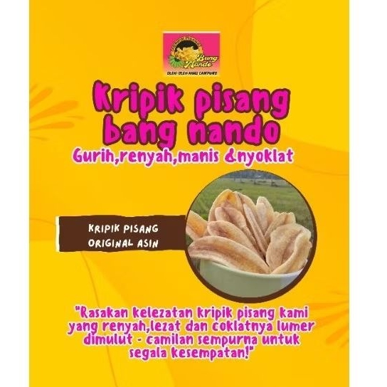 

KRIPIK PISANG ORI ASIN BANG NANDO,KHAS LAMPUNG