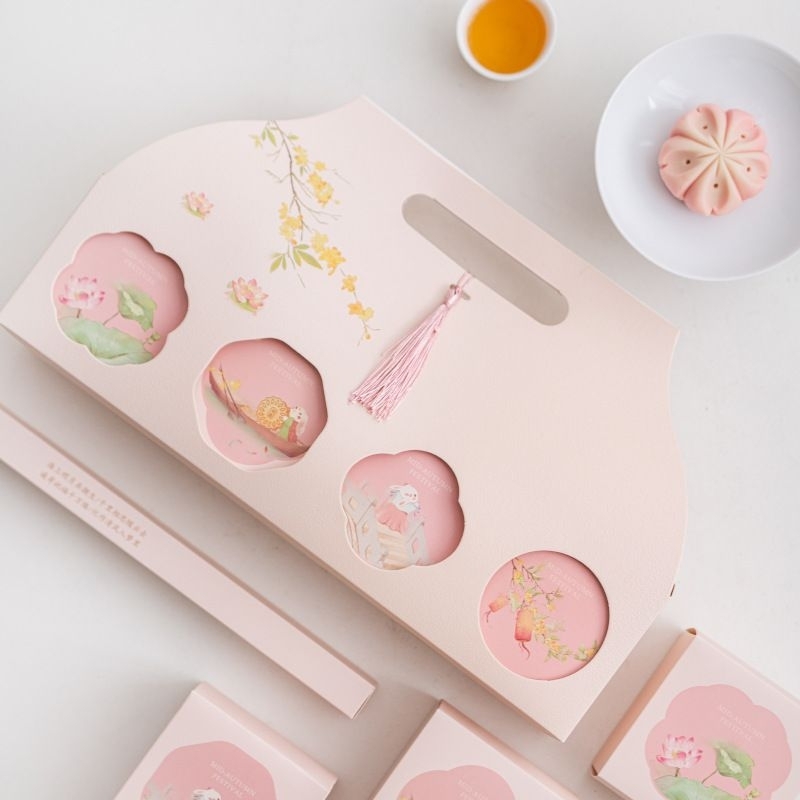 New Mooncake Box Premium Exclusive Box Mooncake sekat 4 Box Kue Bulan 100gr 125gr 150gr Box Mooncake