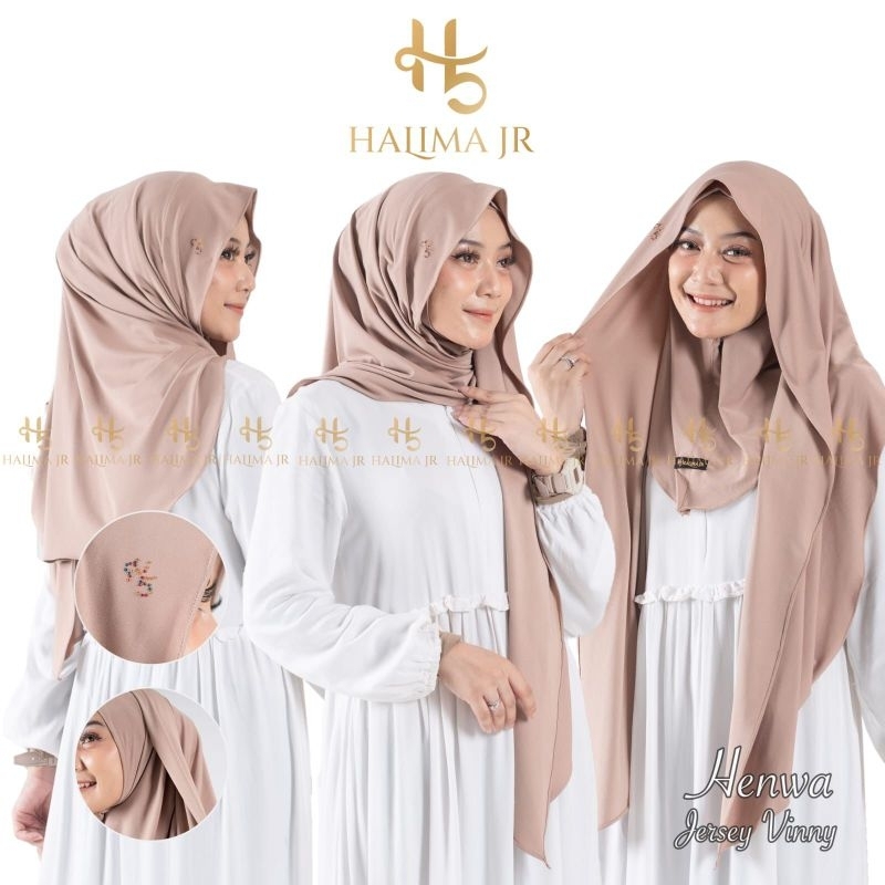 HALIMA _ HENWA _ HIJAB INSTAN SEGITIGA INER BAHAN JERSEY / HIJAB INSTAN INER MELEYOT