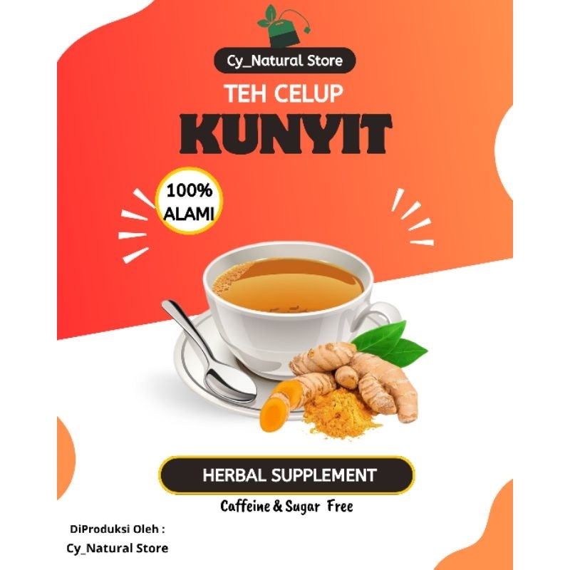 

Turmeric Tea, Teh Kunyit Kunir Murni Isi 10 Bag Tea