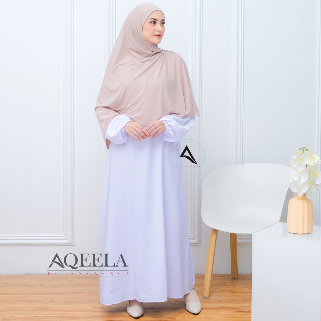 (BIsa COD) Aqeela busana Basic Abaya polos Lengan karet wanita terbaru / Gamis Abaya Turki lengan ka