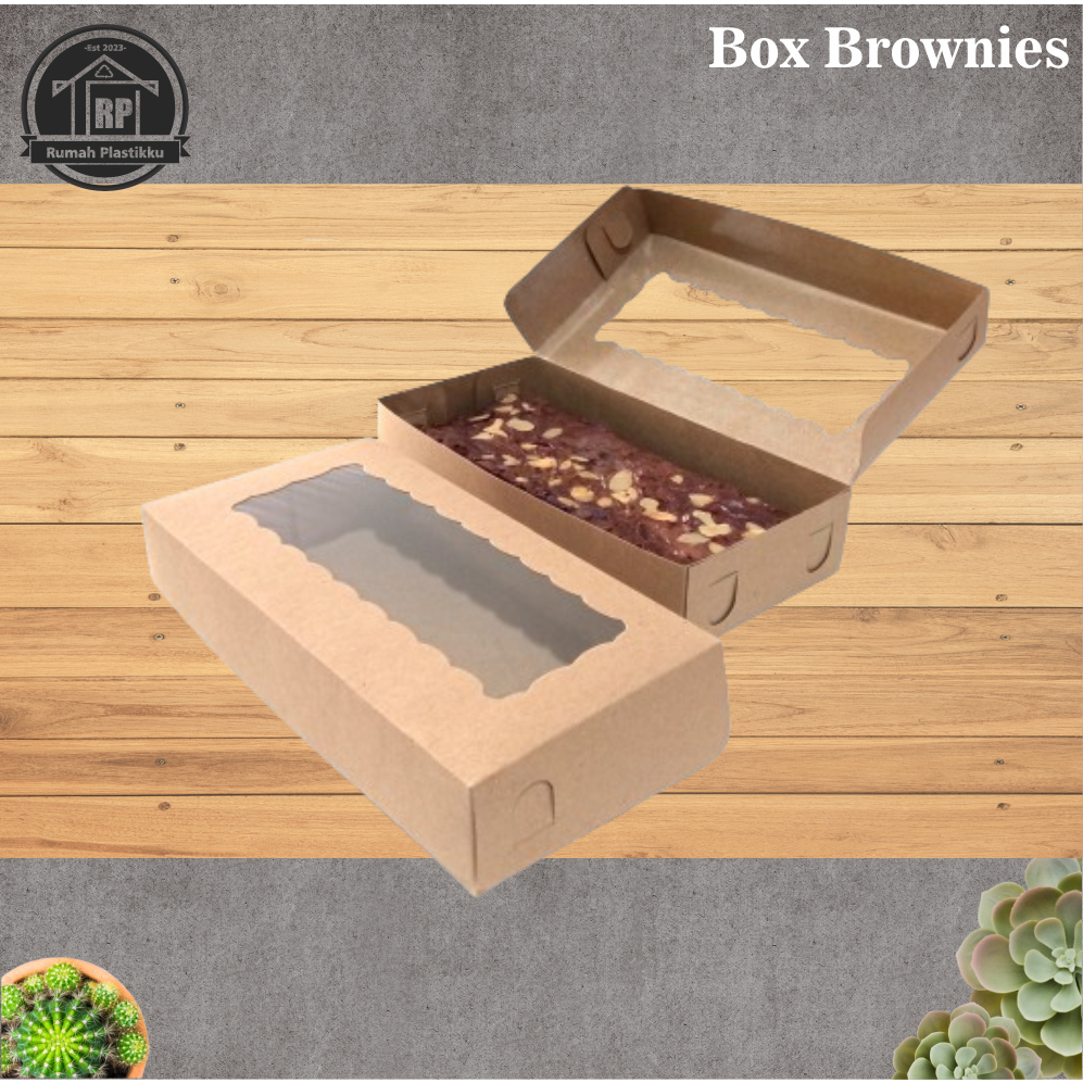 Paper Box Craft Brownies / Dus Brownies / Packing / Ukuran +-22x10 cm / Harga untuk 10 pcs