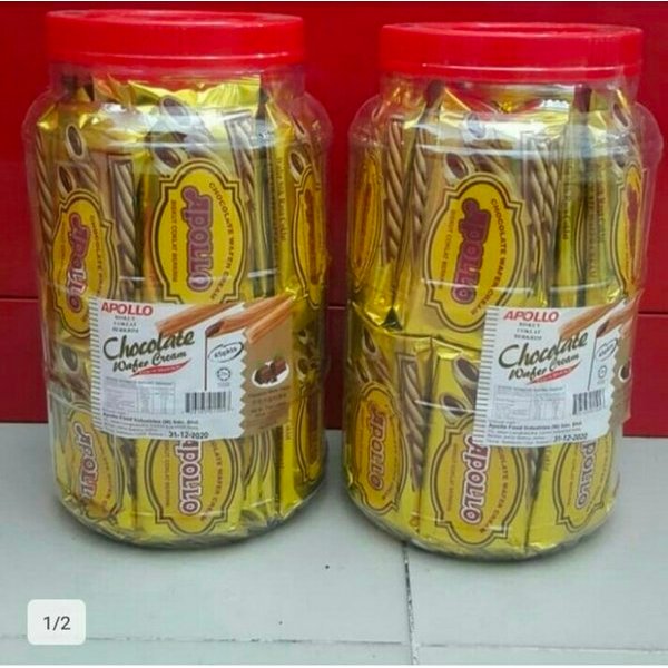 

Jual coklat wafer stick wafer cream pack toples merk apollo