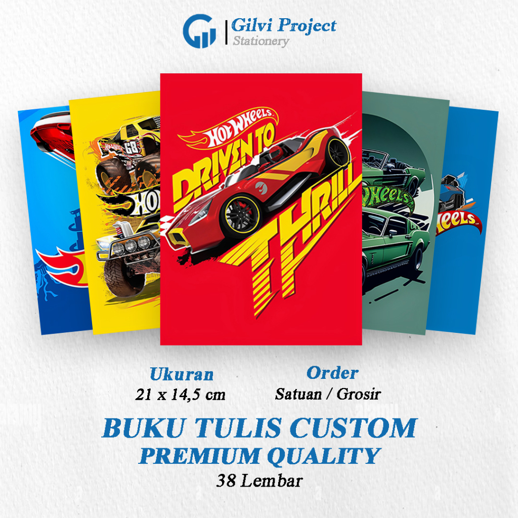 

Buku Tulis Sekolah Custom Tema HOT WHEELS Bergaris 38 Lembar 1 Pak Isi 5 Buku/ Buku Tulis Anime/ Buku Aesthetic/ Buku Catatan