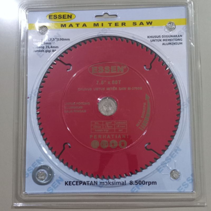 Mata gerinda potong/gergaji aluminium / circular saw blade aluminium 7,5" x 80T essen - 7" x 80T TOS
