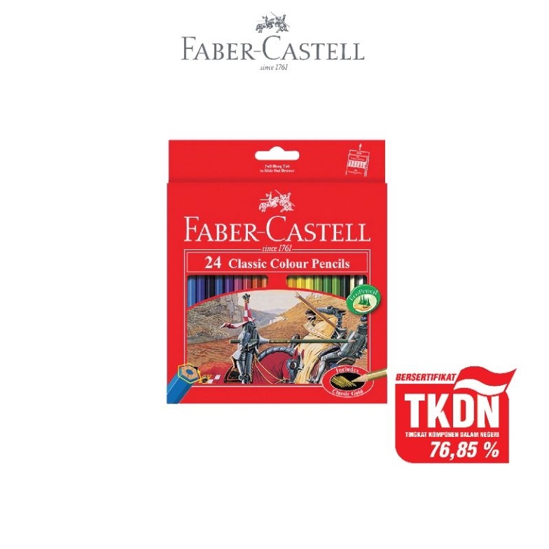 

KODE M8D5 FaberCastell Classic Colour Pencil 24 L Pensil Warna set 24