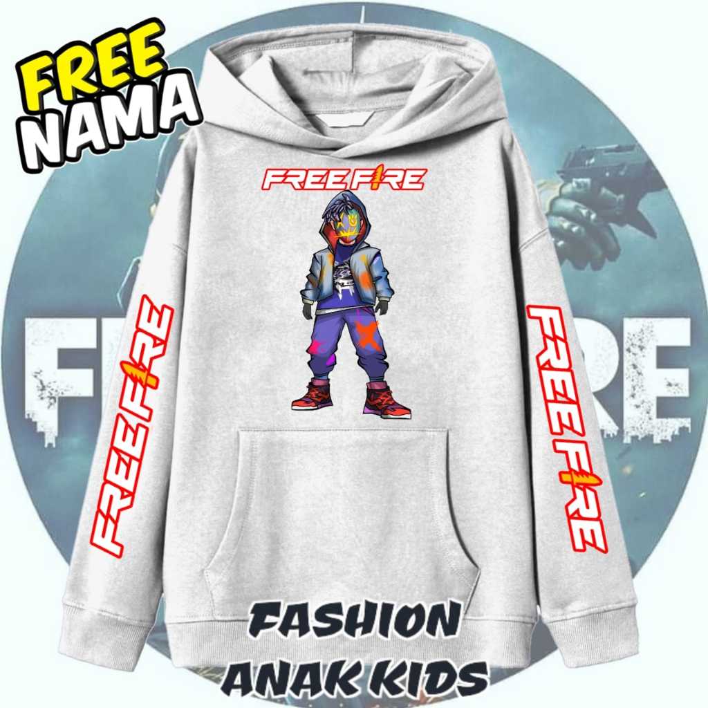 (BISA COD) JAKET HOODIE ANAK FF FREE FIRE VERSI CHAR SG SET BUNDLE JAKET ANAK GAME FF FREE FIRE FREE