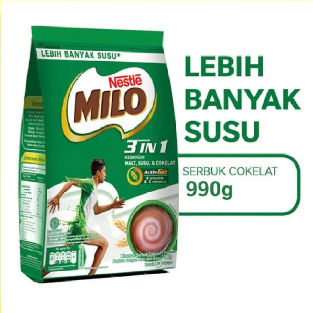 

Nestle Milo Susu 3 in 1 Cokelat 990 gr - Milo 3 in 1 Coklat