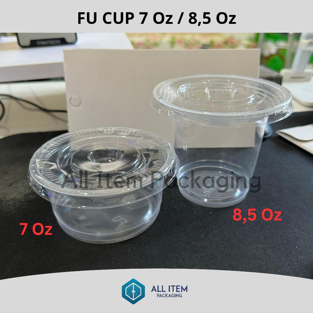 Gelas Plastik FU 7 Oz 8,5 Oz / Plastic Cup Ice Cream / Cup Pudding @50 Pcs