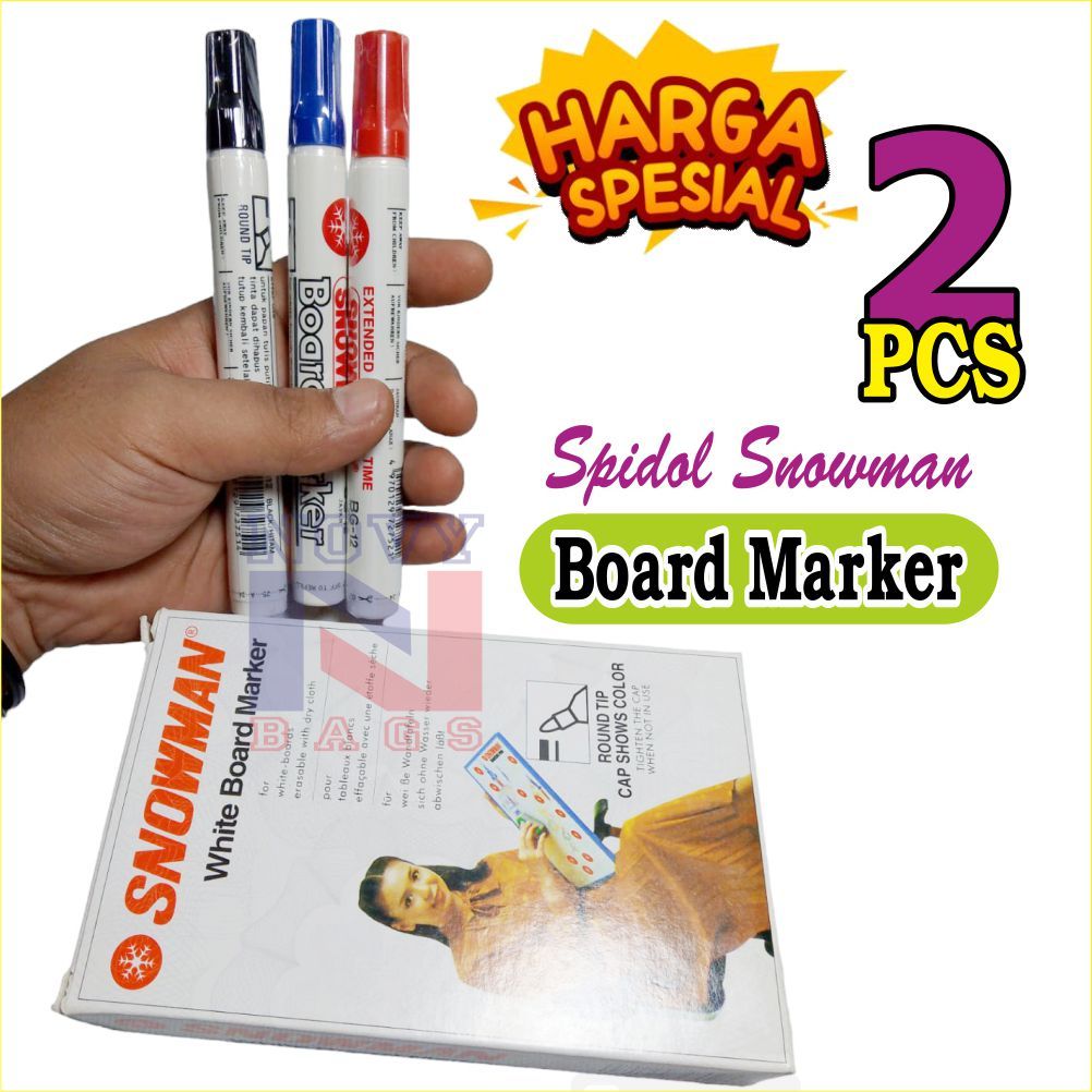 

PROMO SNOWMAN Spidol Snowman Whiteboard / Whiteboard Marker Snowman BG-12 / Bg12 HARGA 2 PCS