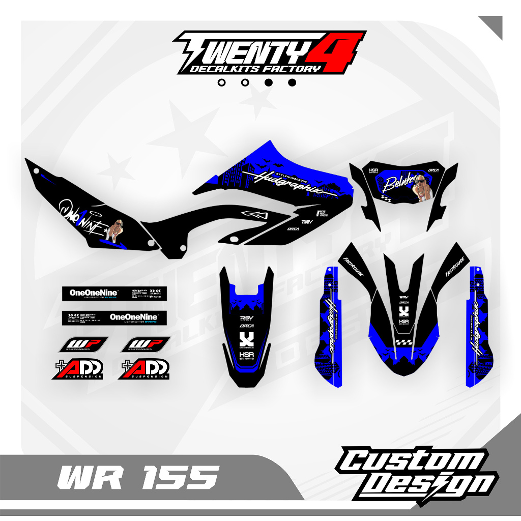 Decal Yamaha Wr 155 Full Body Oneonine - Decal Wr 155 Hitam Biru
