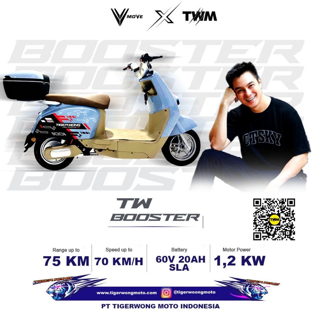 SEPEDA MOTOR LISTRIK TIGERWONG TW BOOSTER BAIM WONG TAIGER WONG BAIMWONG TWBOOSTER SUBSIDI 7 JUTA OP