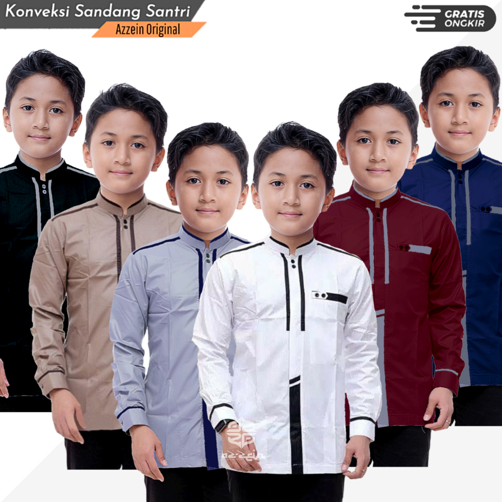 Baju Koko Anak Laki Laki Lengan Panjang Usia 5 Sampai 14 Tahun Koko Putih Anak Laki Laki Bisa COD