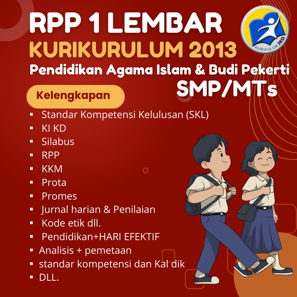 

RPP 1 LEMBAR PENDIDIKAN AGAMA ISLAM & BUDI PEKERTI SMP/MTs KURIKULUM 2013 LENGKAP