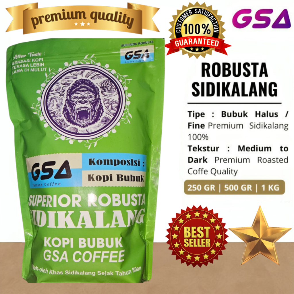 

Kopi Bubuk ROBUSTA SIDIKALANG 1KG Murni Asli Medan Original | Kopi Hitam Khas Medan Kental 1 KG