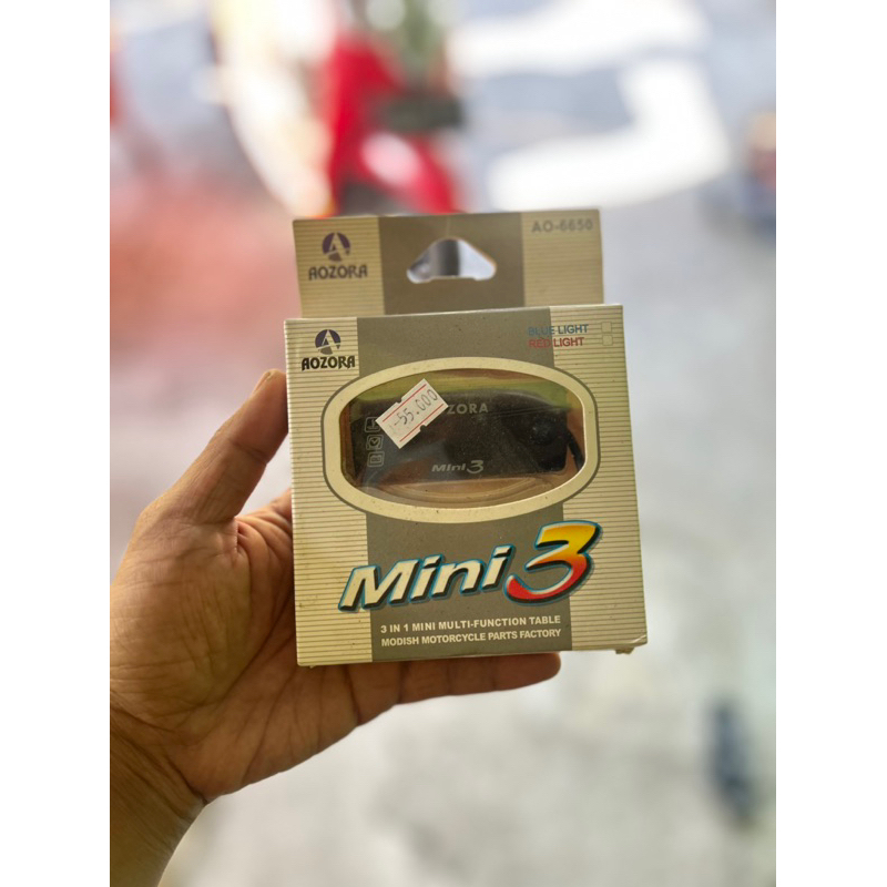 VOLTMETER 3 mode tegangan suhu dan jam biru AOZORA