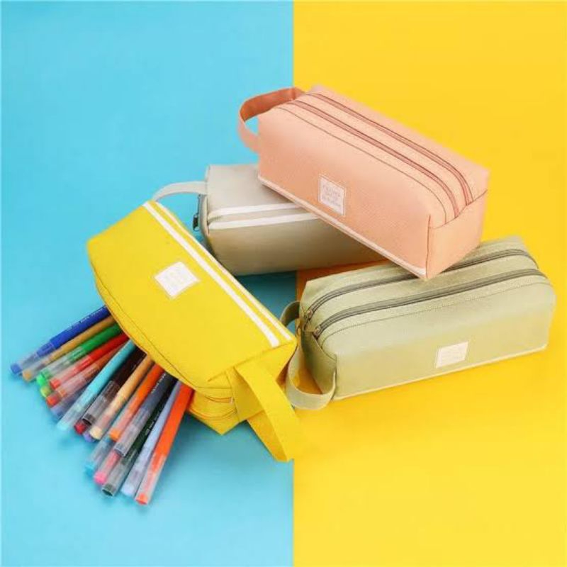 

Kotak Pensil Dan Stationery Dual Zipper Dompet Pensil 2 Pouch Tempat Alat Tulis Perlengkapan Sekolah Dua Sisi Resleting