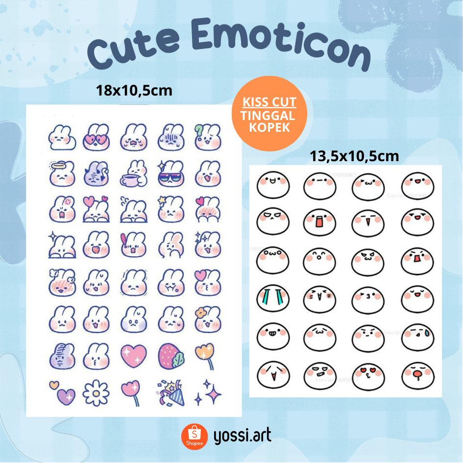 

Sticker Scrapbook EMOTICON FACE (KISS CUT)