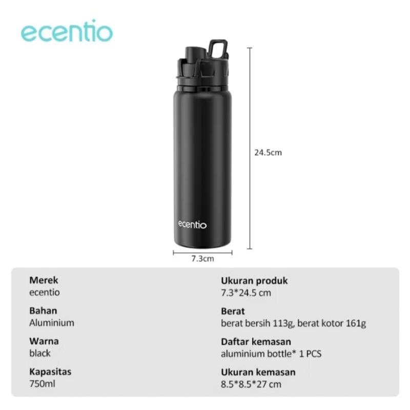 Ecentio botol minum botol minum olahraga botol minum acentio 750ML