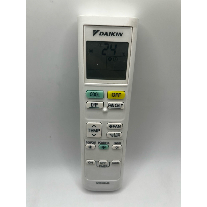 REMOT DAIKIN INVERTER LOW WATT TIPE ARC480A35 ORIGINAL