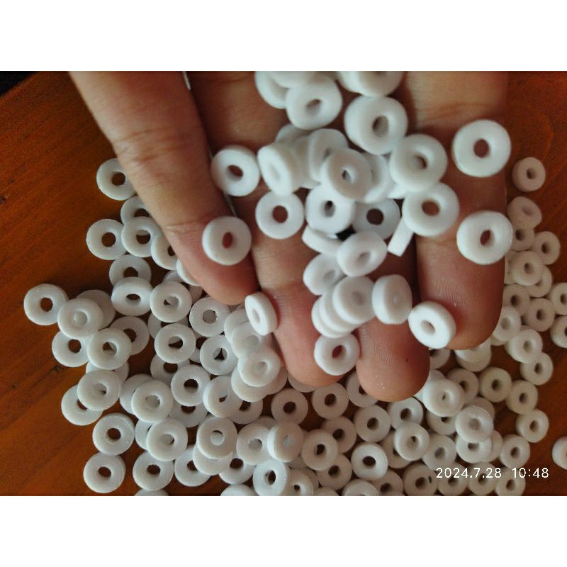 (isi 10 biji) - Teflon Putih, Seal Putih, Sil Putih, Teflon Pcp, Teplon Putih, Ring Teflon, Teflon P