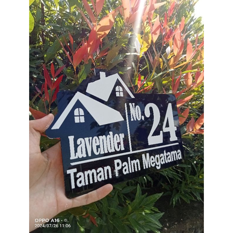 Papan Nama Nomor Rumah Akrilik