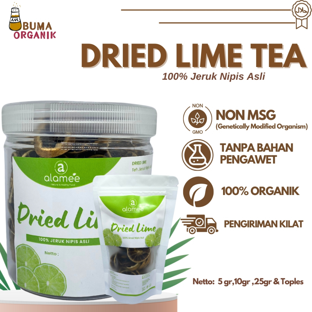 

Jeruk Nipis Kering Dried Lime Slice Tea Teh Herbal Buah Iris Organik All Varian