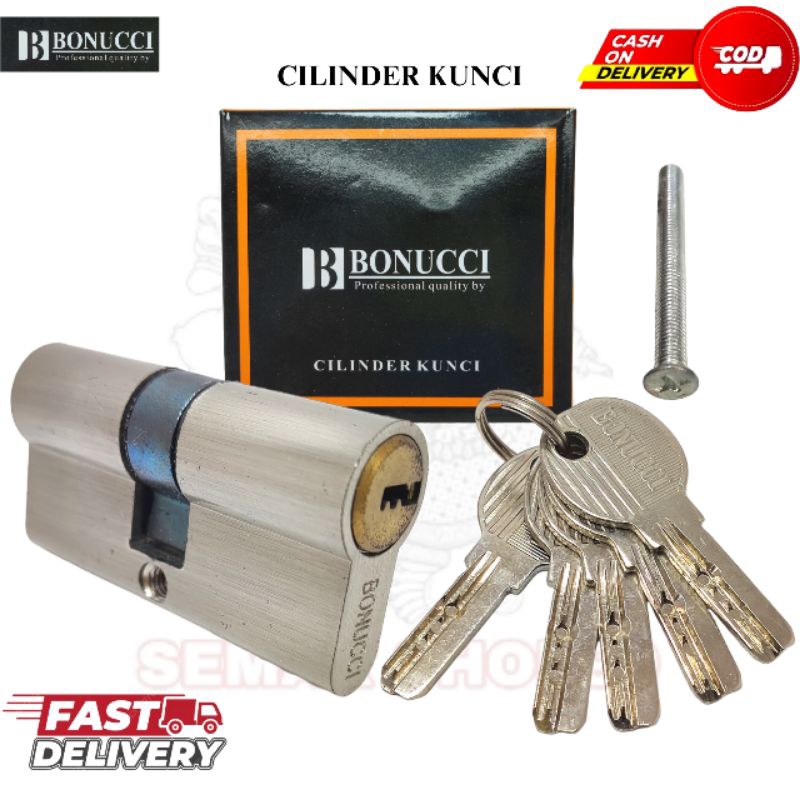 Cylinder l Silinder  (BONUCCI PROFESSIONAL QUALITY BY)Anak Lubang Kunci Pintu Besar Jantung Kuningan