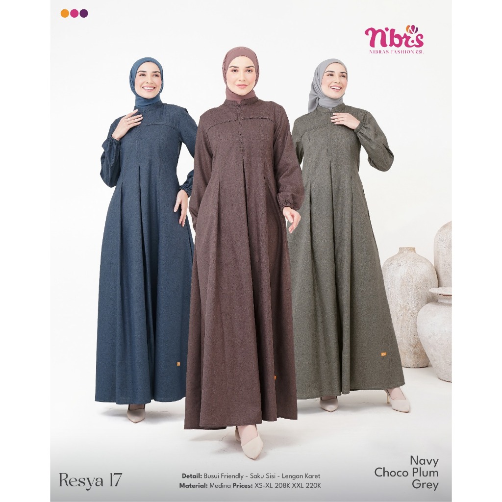 GAMIS POLOS BAHAN KATUN//GAMIS DEWASA BY NIBRAS NEW COLLECTION RESYA 17