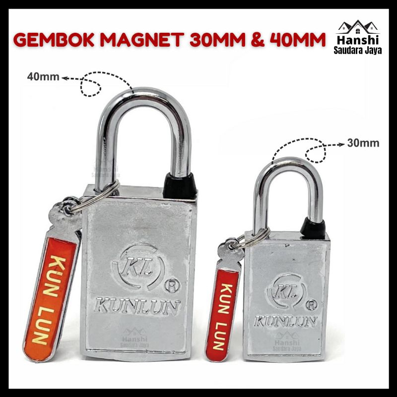 Gembok Magnet 30 MM 40 MM / Kunci Gantung Tanpa Lubang Anti Maling Kunci Pintu / Magnetic Lock HONXI
