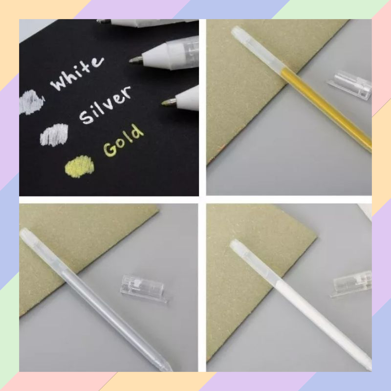 

AT05 Pulpen METALIK GOLD SILVER EMAS Gel Pen Pena Color Metallic Ink 29A4