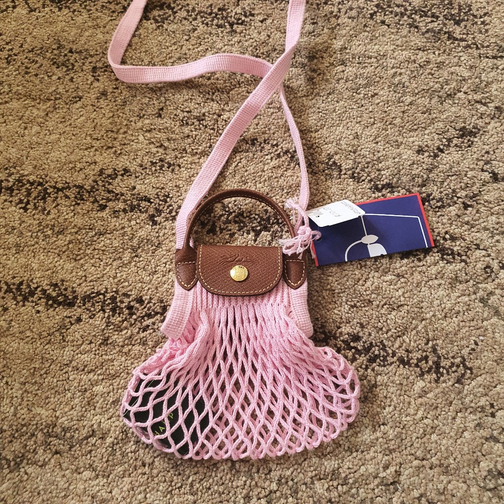 Tas Wanita Long-Champ  XS Le Pliage Filet Top Handle Net Bag pink