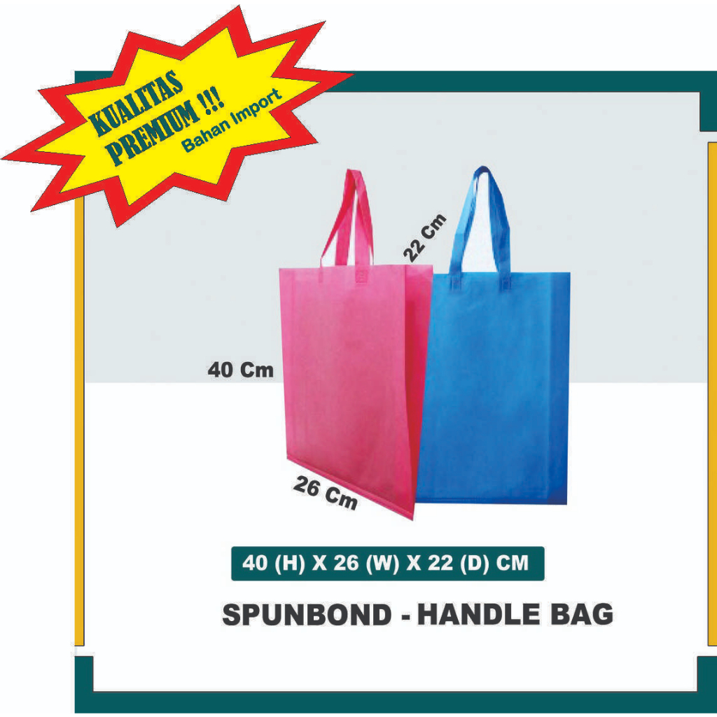 

Tas Spunbond 3D (40x22x26 cm ) tasspunbond/tas premium/goodiebag/taskain/taskado