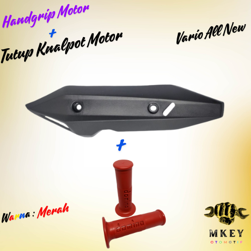 Tutup Pelindung Tameng Knalpot Vario 125 New - Vario 150 Led New Plus Handgrip Domino Polos Standar