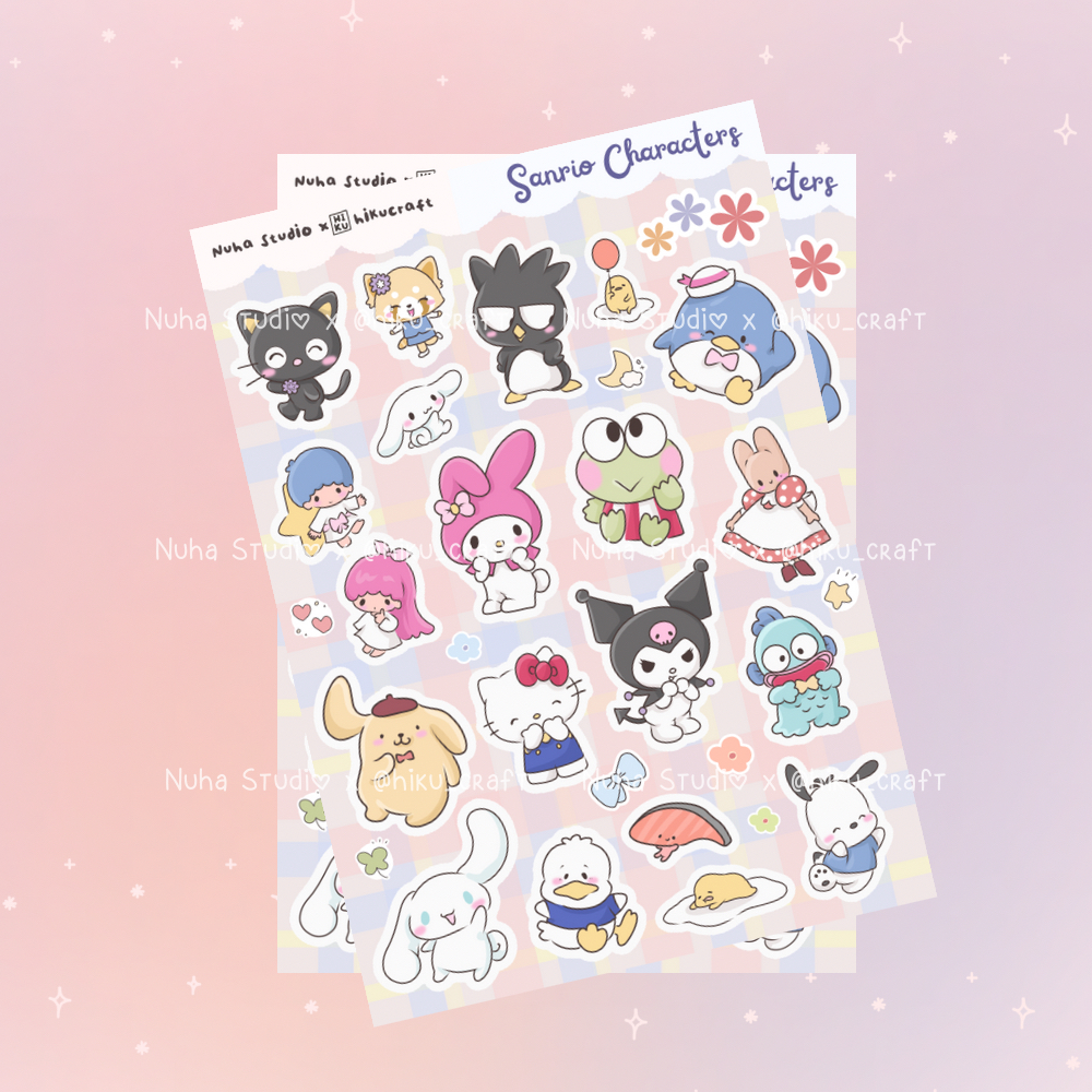 

Sticker by hiku_craft | Sanrio Charactes | Aesthetic Sticker Estetik Stiker HP Laptop Botol Cute Waterproof Scrapbook Diary Journal Bujo Anti