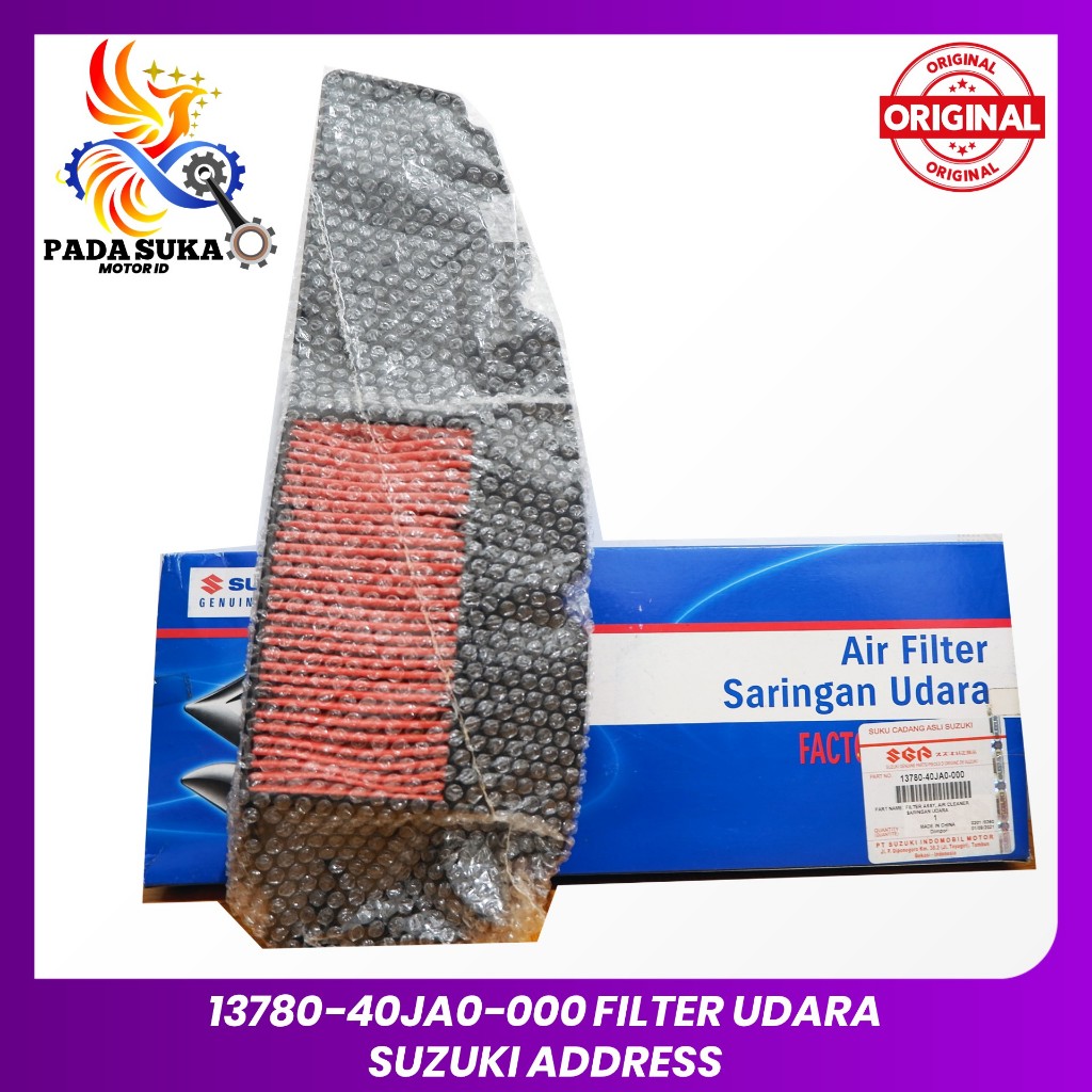 Saringan Udara / Filter Udara Motor SUZUKI Address - 13780-40JA0-000 ORIGINAL 100%