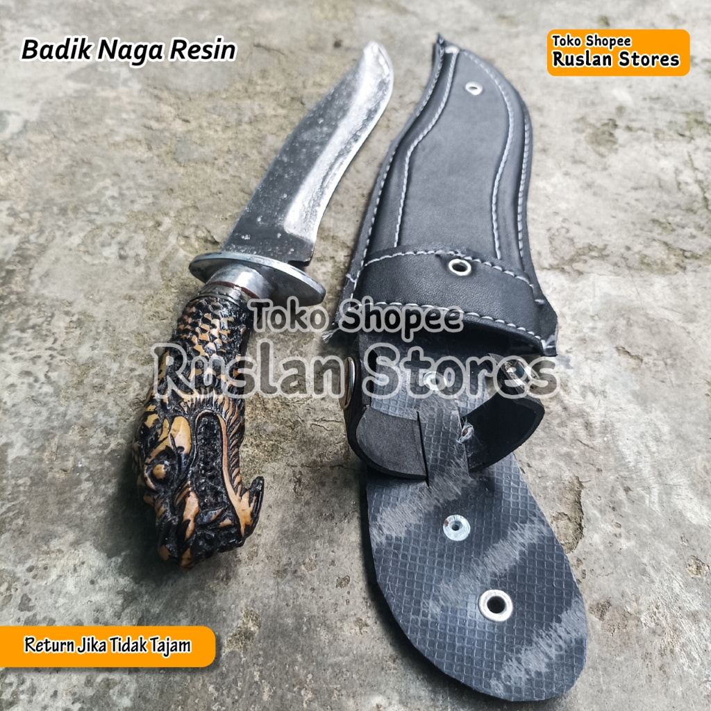 Pisau Dapur Model Badekk Gagang Ukiran Naga Bahan Baja Per