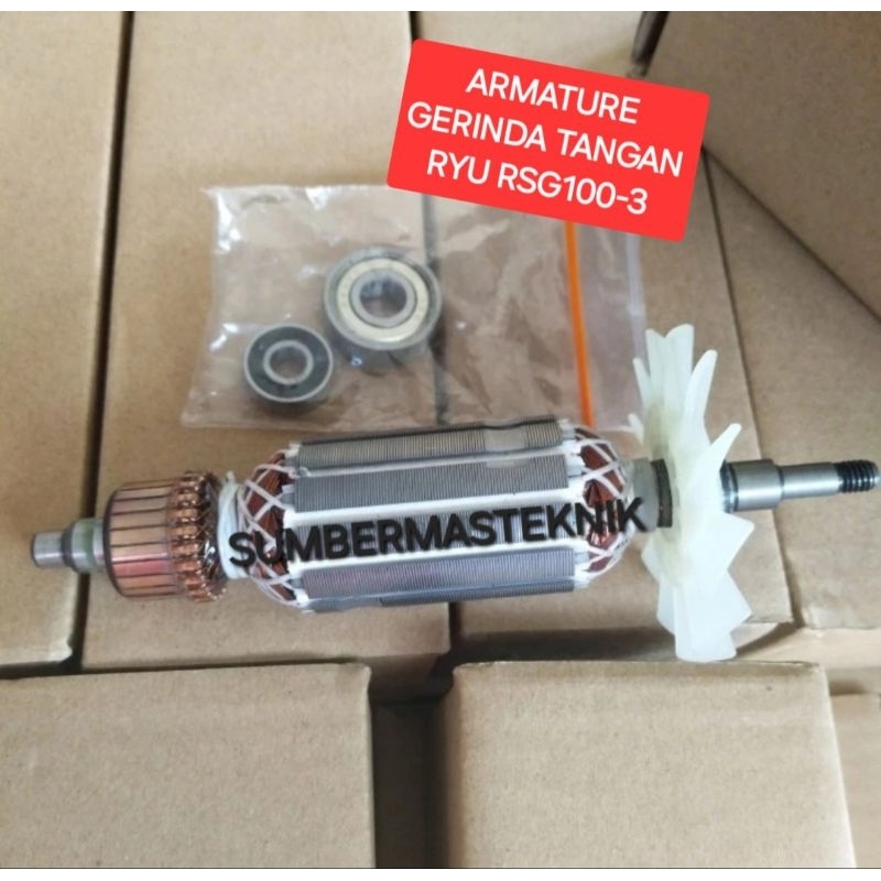 ANGKER RYU RSG100-3 ARMATURE ROTOR MESIN GURINDA RYU RSG 100-3 RSG100 3